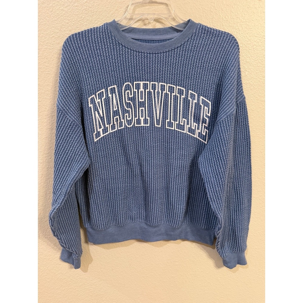 Thread & Supply Nashville Sweatshirt Women XS Excellent Waffle Knit Pullover